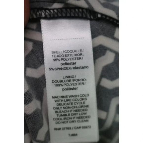 Laundry by Shelli Segal Black and White Wrap Dress-Size Medium - Picture 7 of 9